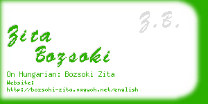 zita bozsoki business card